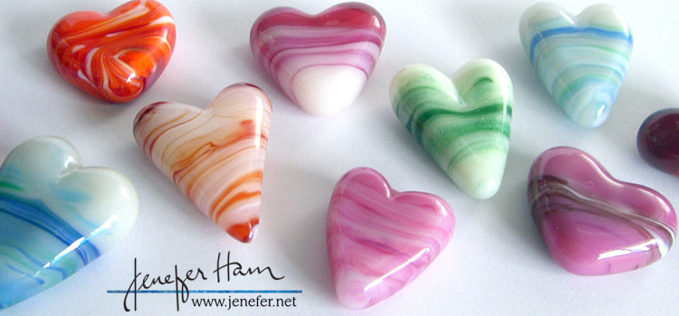 jenefer ham's glass hearts