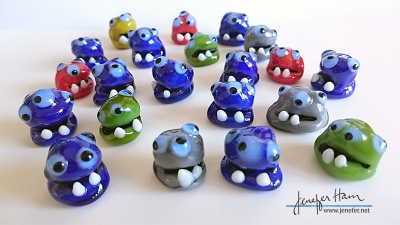 MONSTERS player markers by Jenefer Ham Glass