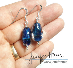iridized glass earrings by Jenefer Ham
