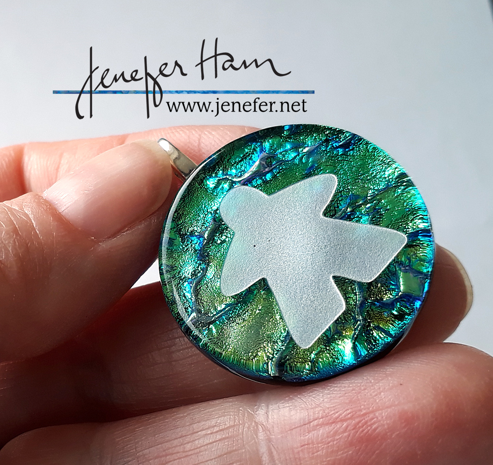 dichroic meeple pendant by Jenefer HAm